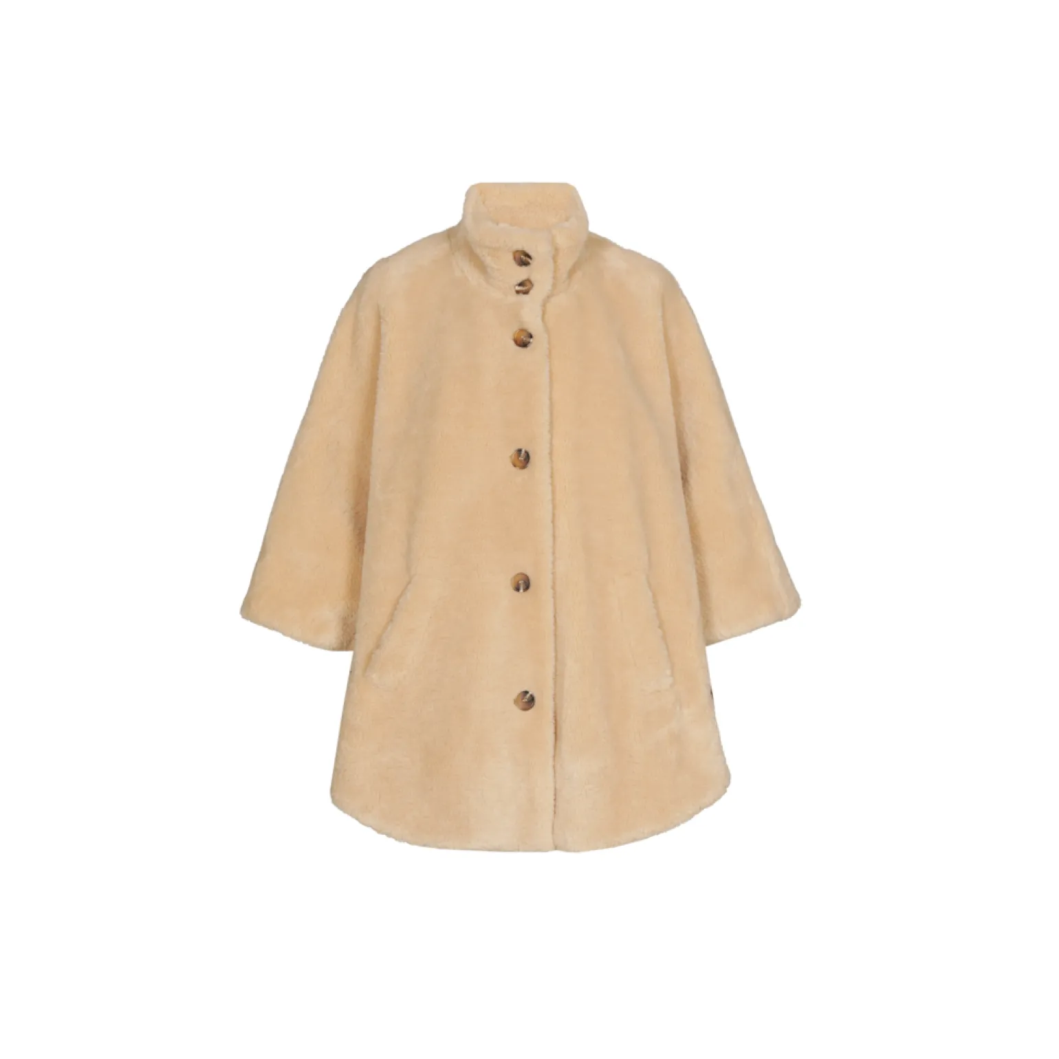 Zachte poncho in teddystof