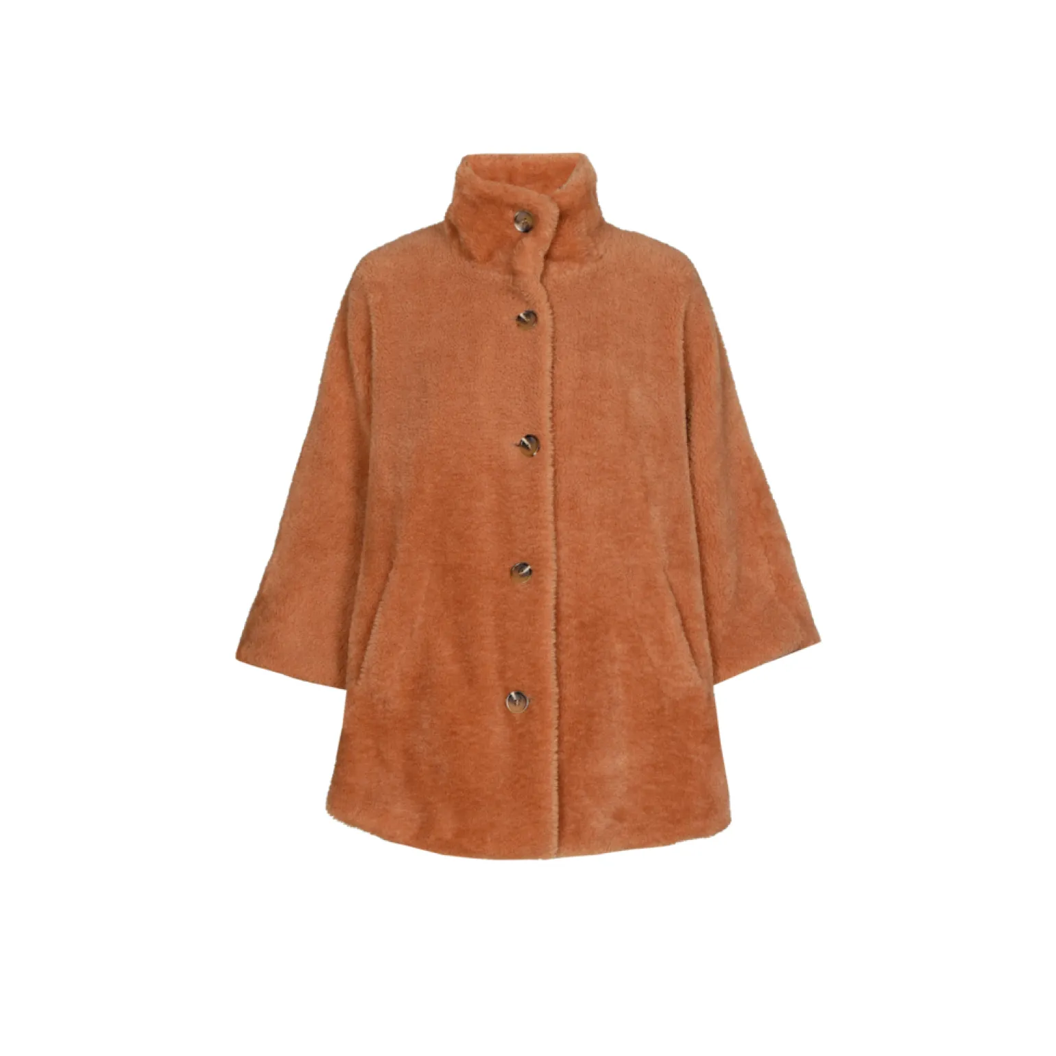 Zachte poncho in teddystof