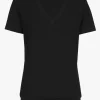 Zwart T-shirt met V-hals