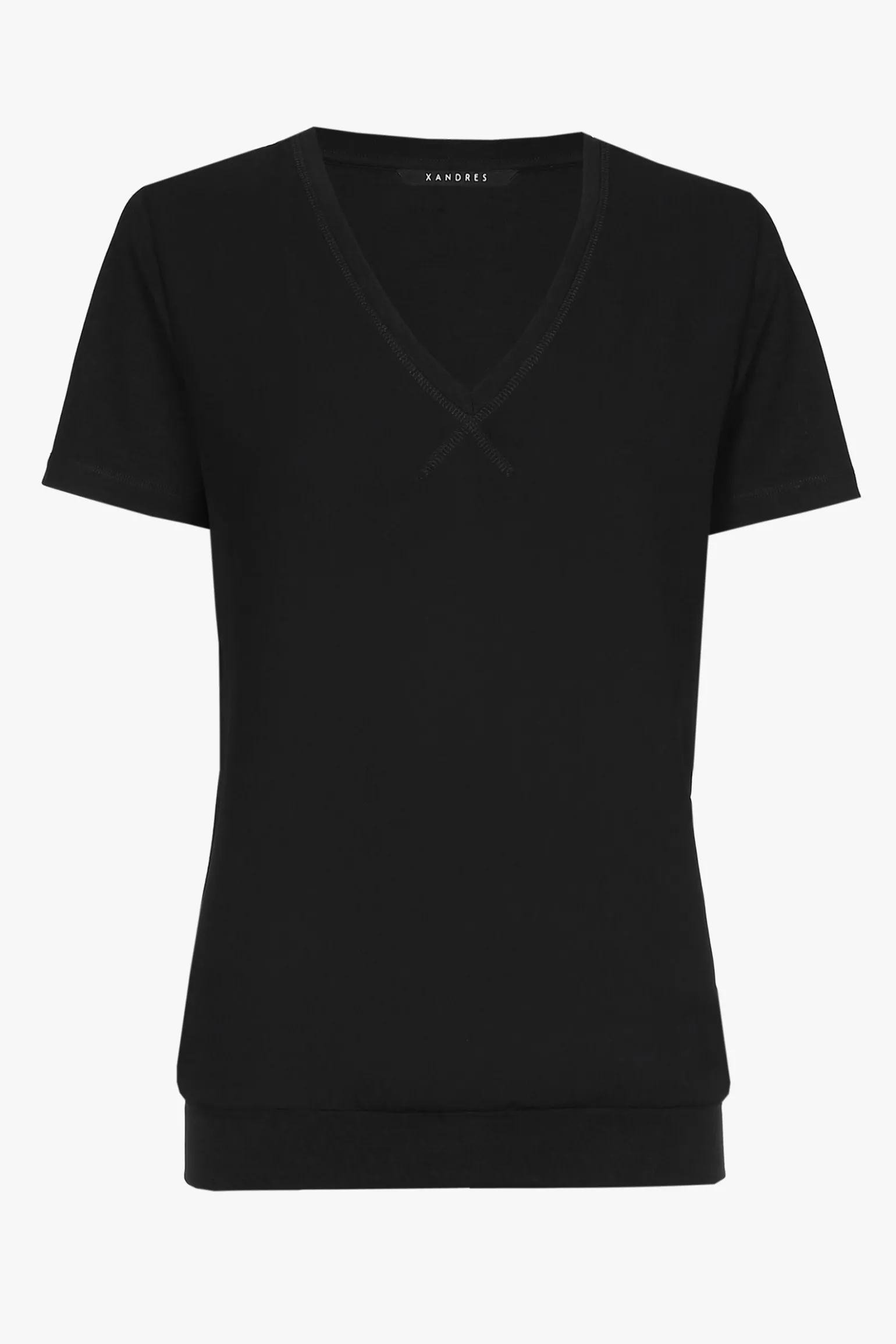 Zwart T-shirt met V-hals