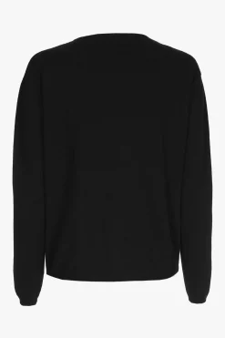 Zwarte cashmere pull met ronde hals