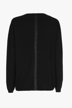 Zwarte cashmere trui met V-hals