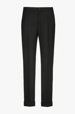 Zwarte chino broek met omslag